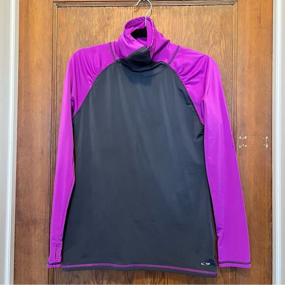 C9 by Champion Cold‎ Weather Athletic Long Sleeve Top Grey Purple Medium Womens - Picture 1 of 7